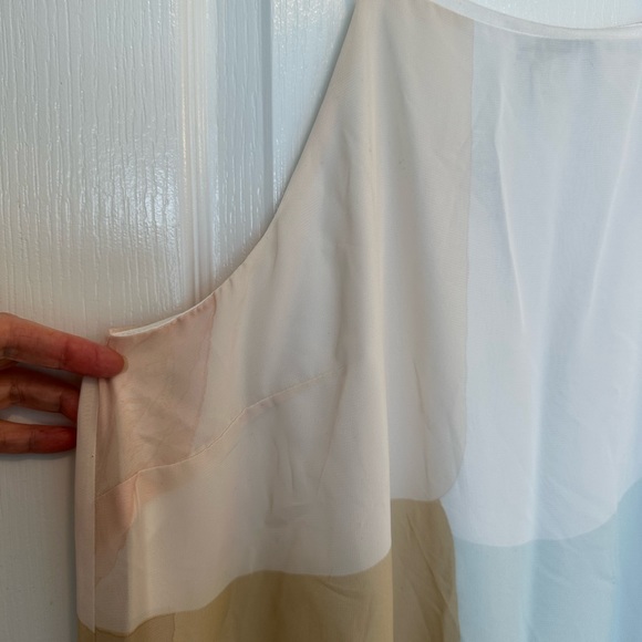 C est 1946 Sheer Lined Pastel Multi Color Long Gown Maxi Dress 55” - Picture 4 of 15